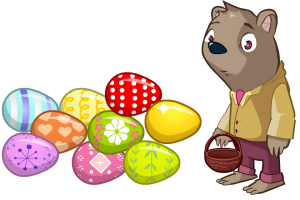 Bjorn Bear with Easter Eggs